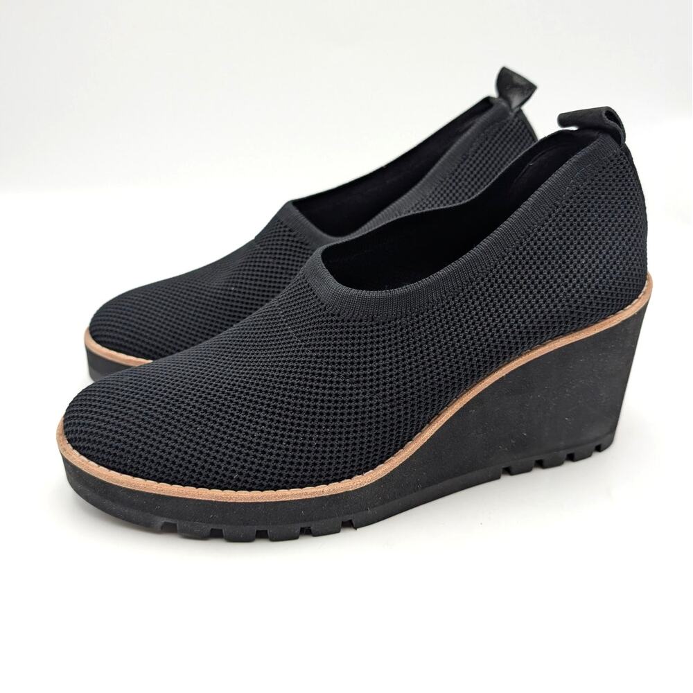 Eileen Fisher Marie Wedge Heel Ankle Bootie Women's Black Size US9 EU39.5